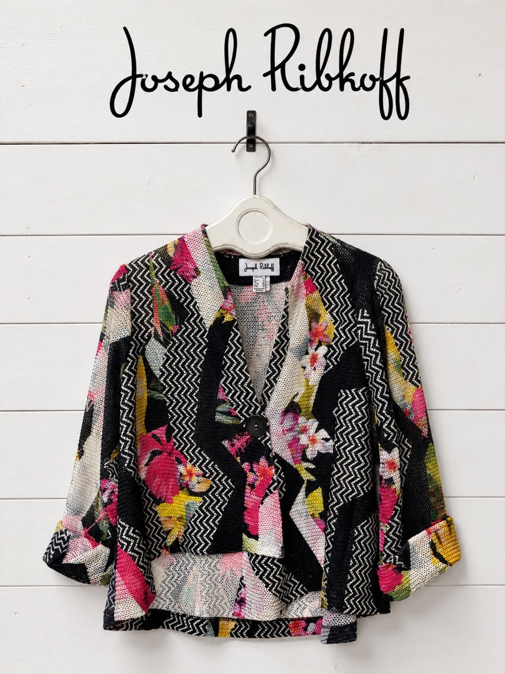 Joseph Ribkoff Abstract Mesh Jacket – Multicolor – Size 12